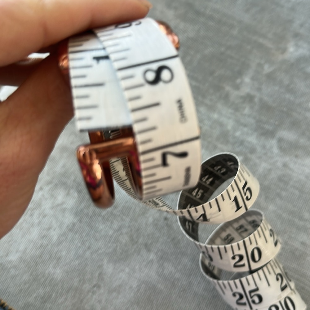 Rose Gold Colored Triple Cuff with Screwheads on edges. 7.25” circumference - Picture 8 of 8